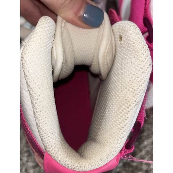 Nike Air Force 1 AF‎ White Fuchsia Pink High Top Shoes Womans Sz 7 334031-110 - Picture 7 of 13
